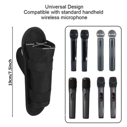 Compact Nylon Microphone Holder for Wireless Handheld Mics