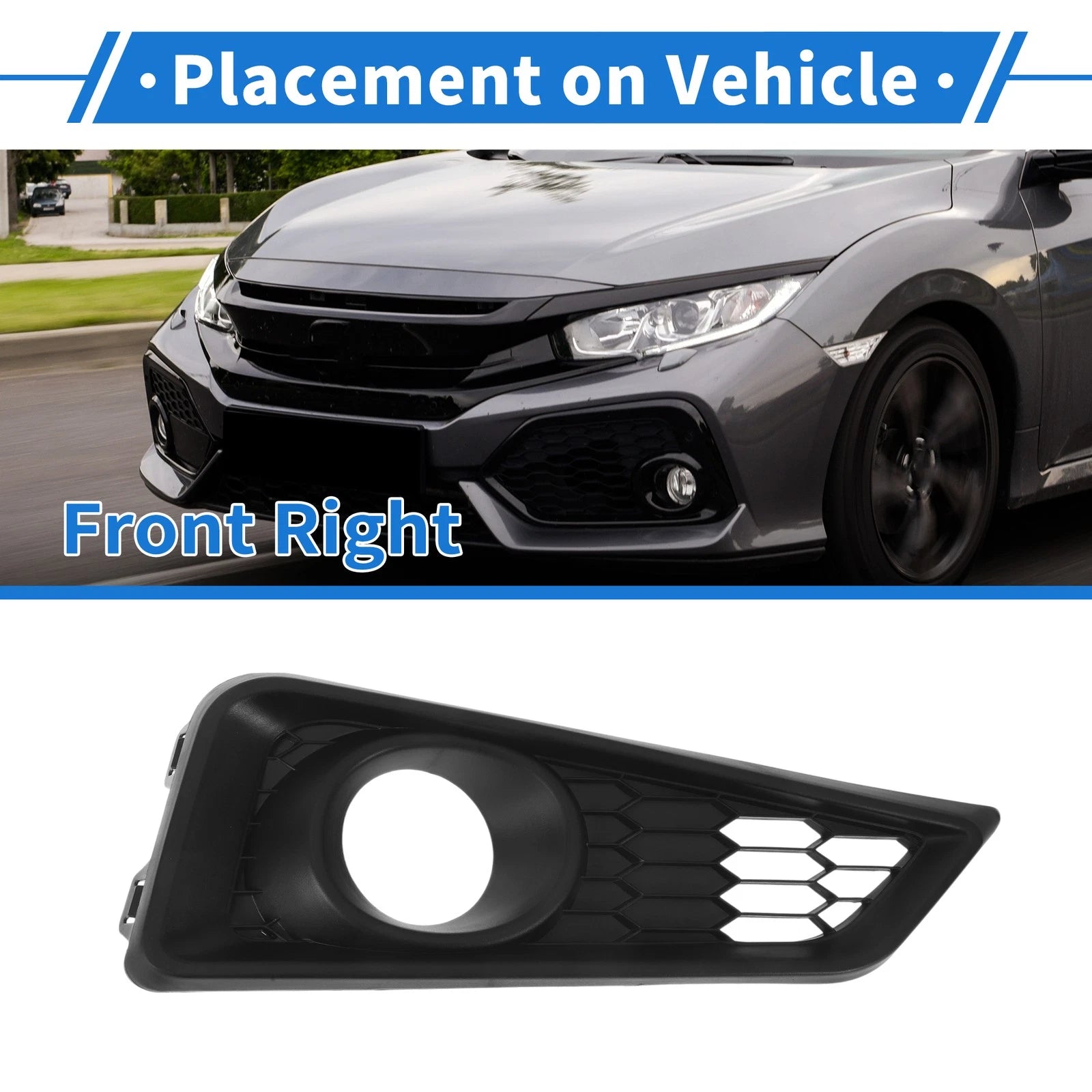 Front Right Fog Light Grill Replacement for Honda City (2015–2018)