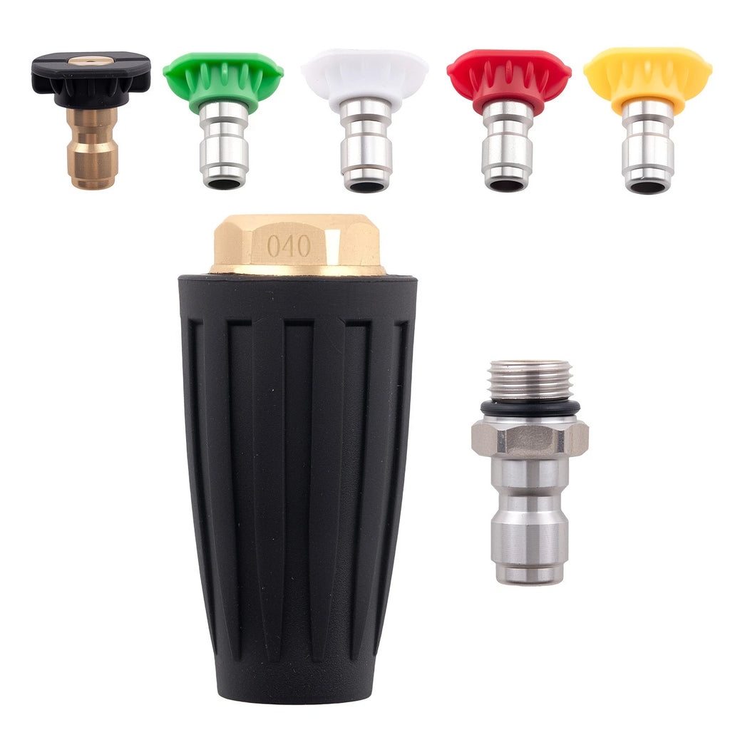 Turbo Rotating Nozzle & 5 Angle Spray Tips for Pressure Washer (4000 PSI)