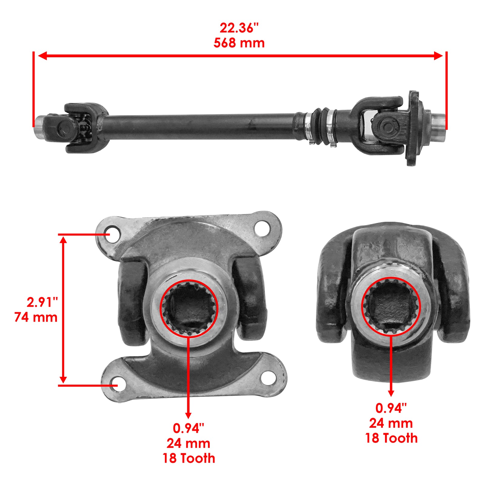 Rear Propeller Prop Shaft Replacement for Can-Am Outlander Max 800R (2009–2012)