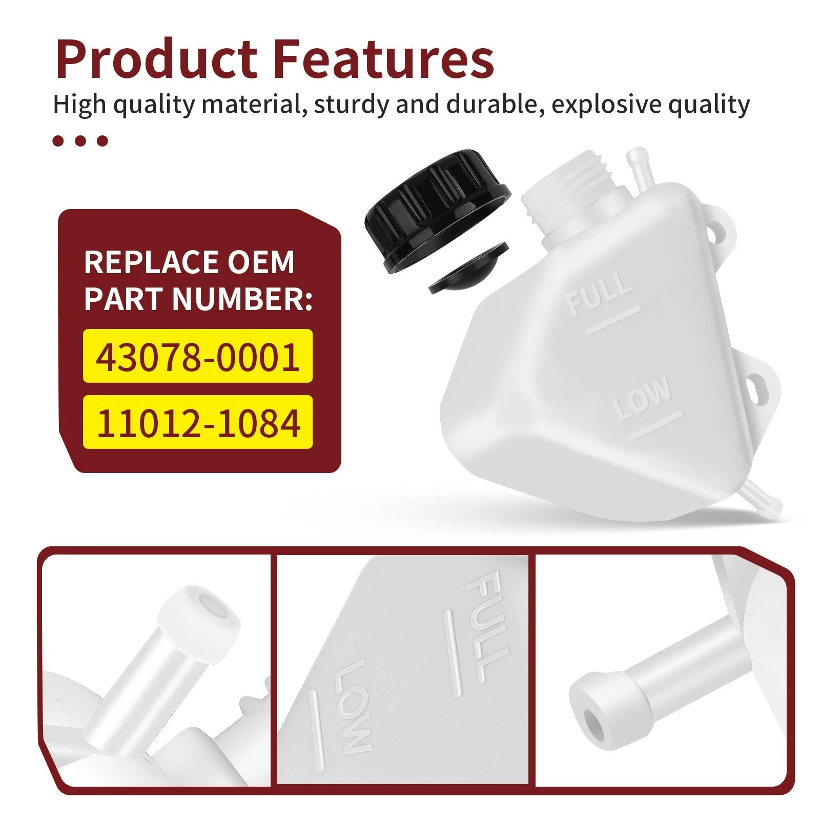 Coolant Reservoir Tank Overflow Bottle Kit for Kawasaki KLX250 KLX250S (2006–2007)