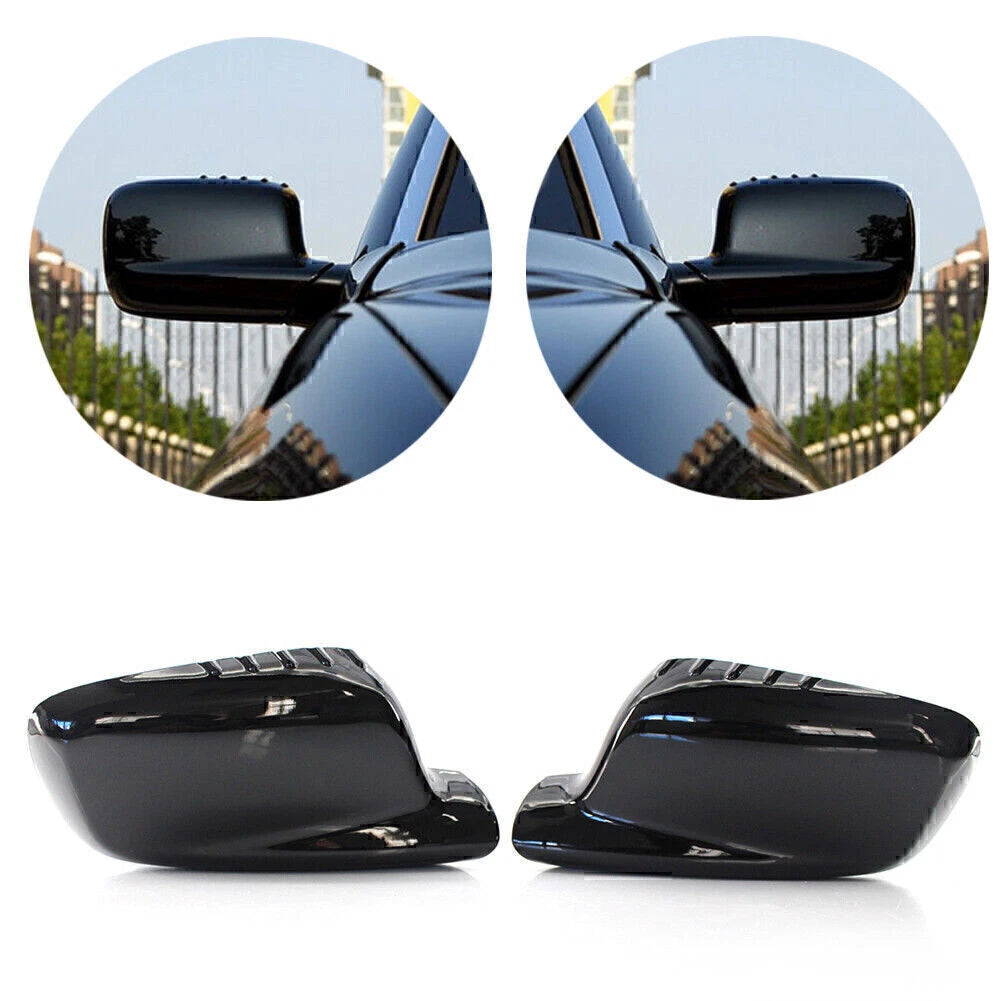 Set of 2 Door Wing Side Mirror Cover Caps for BMW E46 E65 E66 (2000–2006)