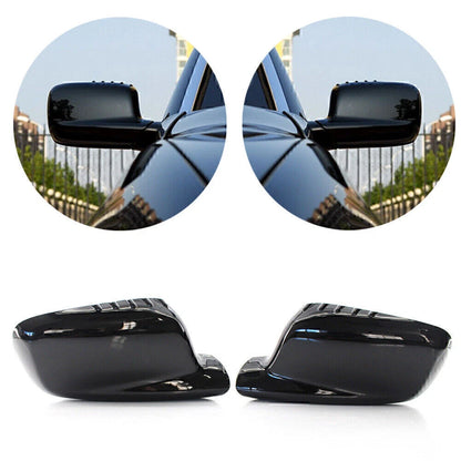 Set of 2 Door Wing Side Mirror Cover Caps for BMW E46 E65 E66 (2000–2006)