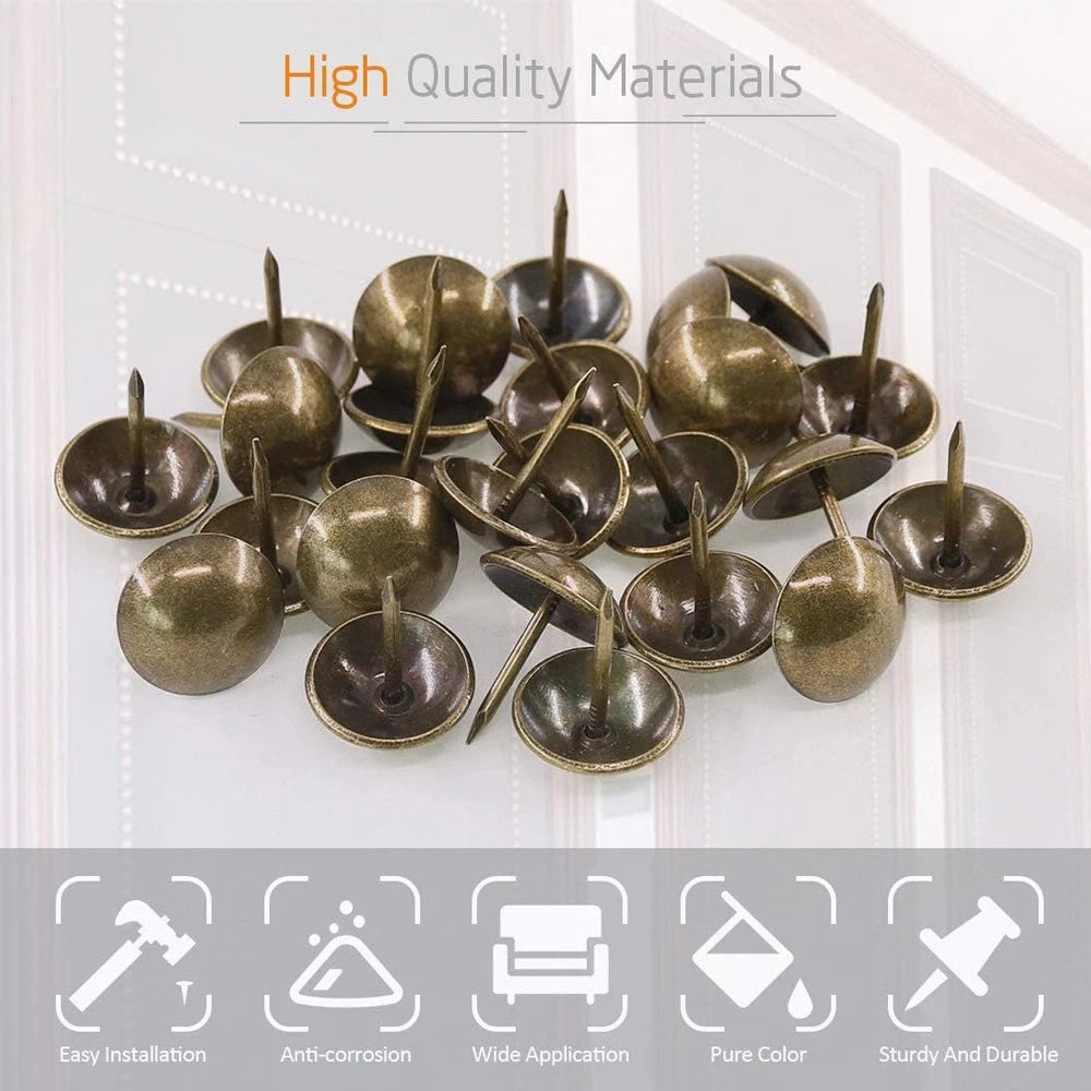 100pcs Upholstery Nail Tacks for Furniture, Jewelry Box, Sofa (13x16mm)