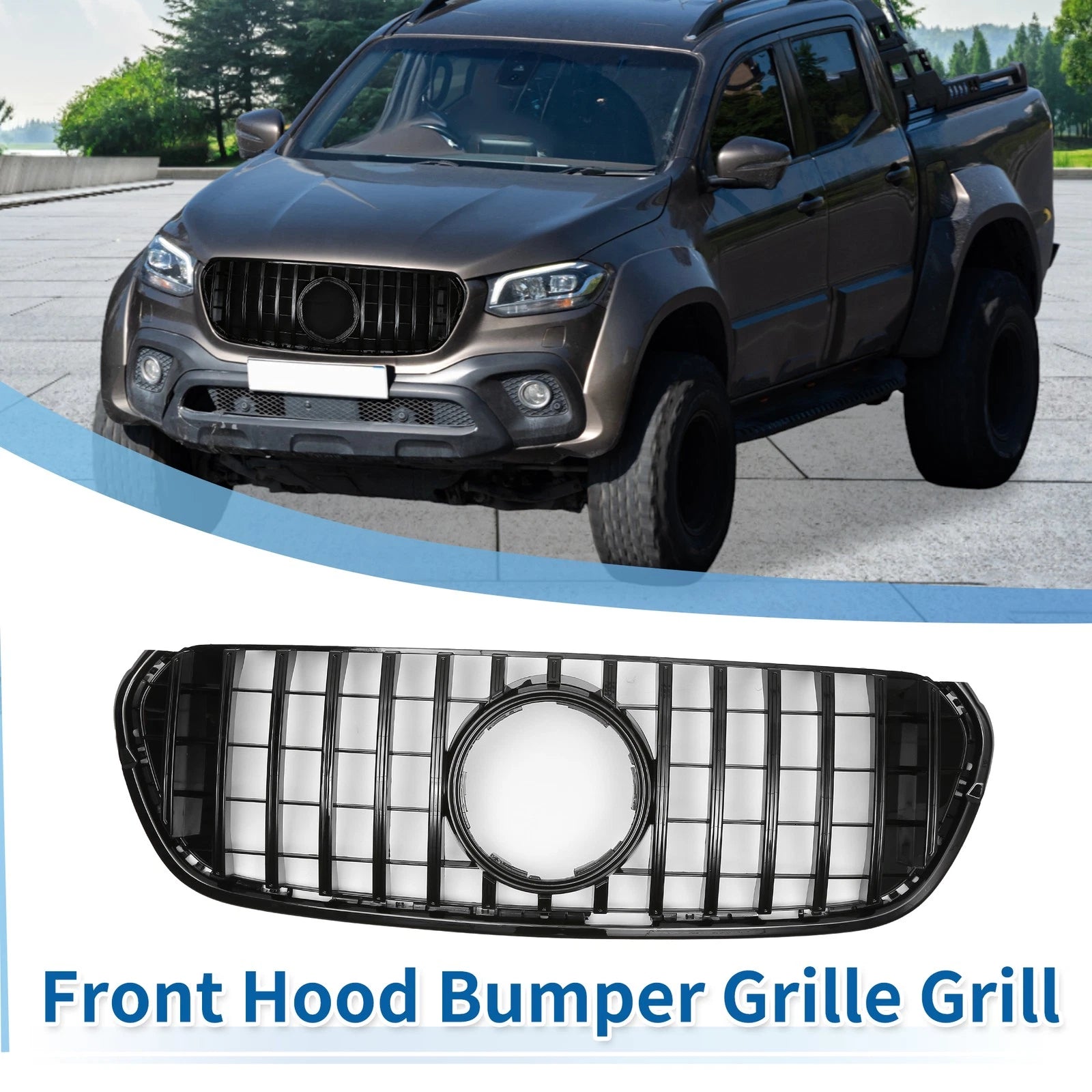 Front Upper Bumper Grille Grill Replacement for Mercedes-Benz X-Class W470 (2017–2023)