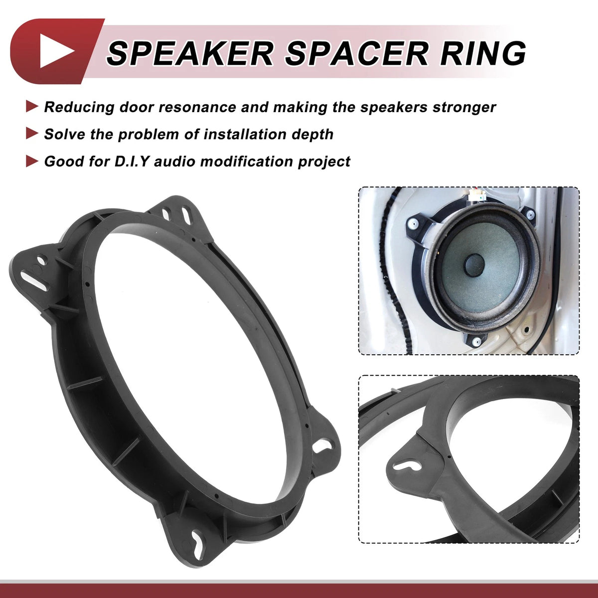 2X Speaker Spacer Ring Adaptor for Toyota Tundra (2007–2021) 6"x9"