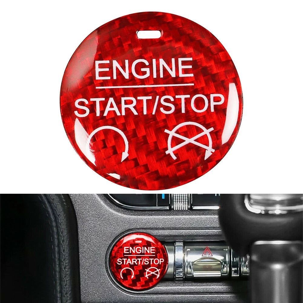 1 Pcs Red Engine Start Stop Button Cover Trim for Ford Mustang (2015–2022)