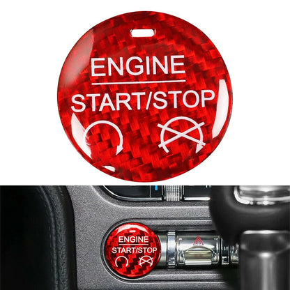 1 Pcs Red Engine Start Stop Button Cover Trim for Ford Mustang (2015–2022)