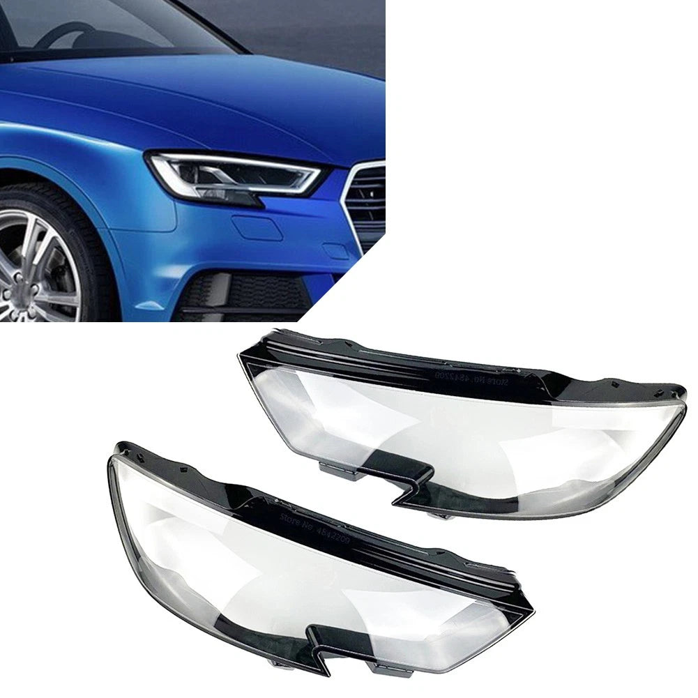 2X Headlight Lens Cover for Audi A3 (2017–2020) Shell Clear Lampshade