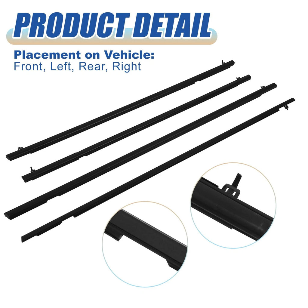 4pcs Weatherstrip Window Molding Trim for Honda Civic (2006–2011)