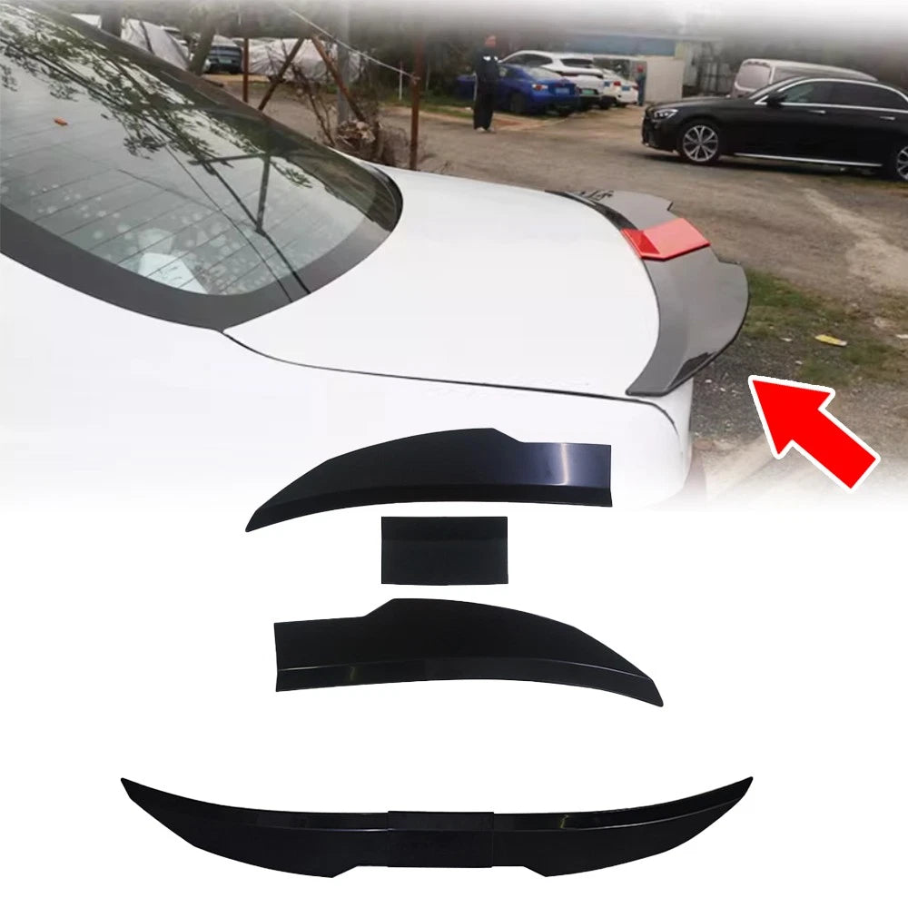 Adjustable Rear Trunk Spoiler for Universal Sedan (50"-45") 3Pcs Black