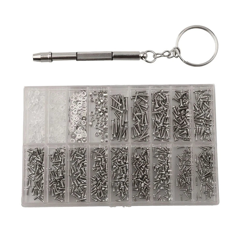 1000pcs Screw Set for Eyeglasses Repair with Multifunctional Tool