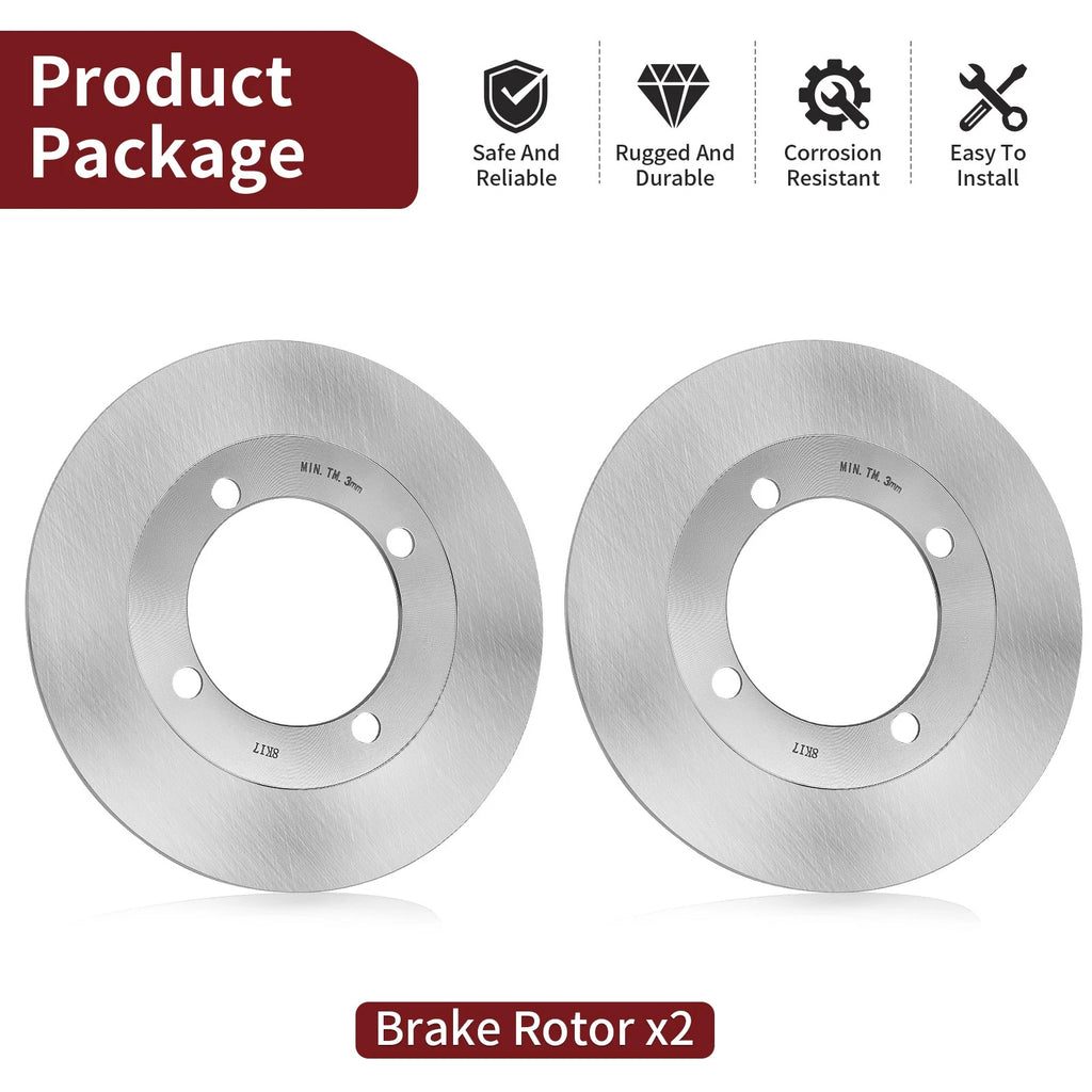 2X Front Brake Disc Rotor for Suzuki Eiger 400, Eiger 500, Kingquad 400, Vinson 500 (2002–2018)
