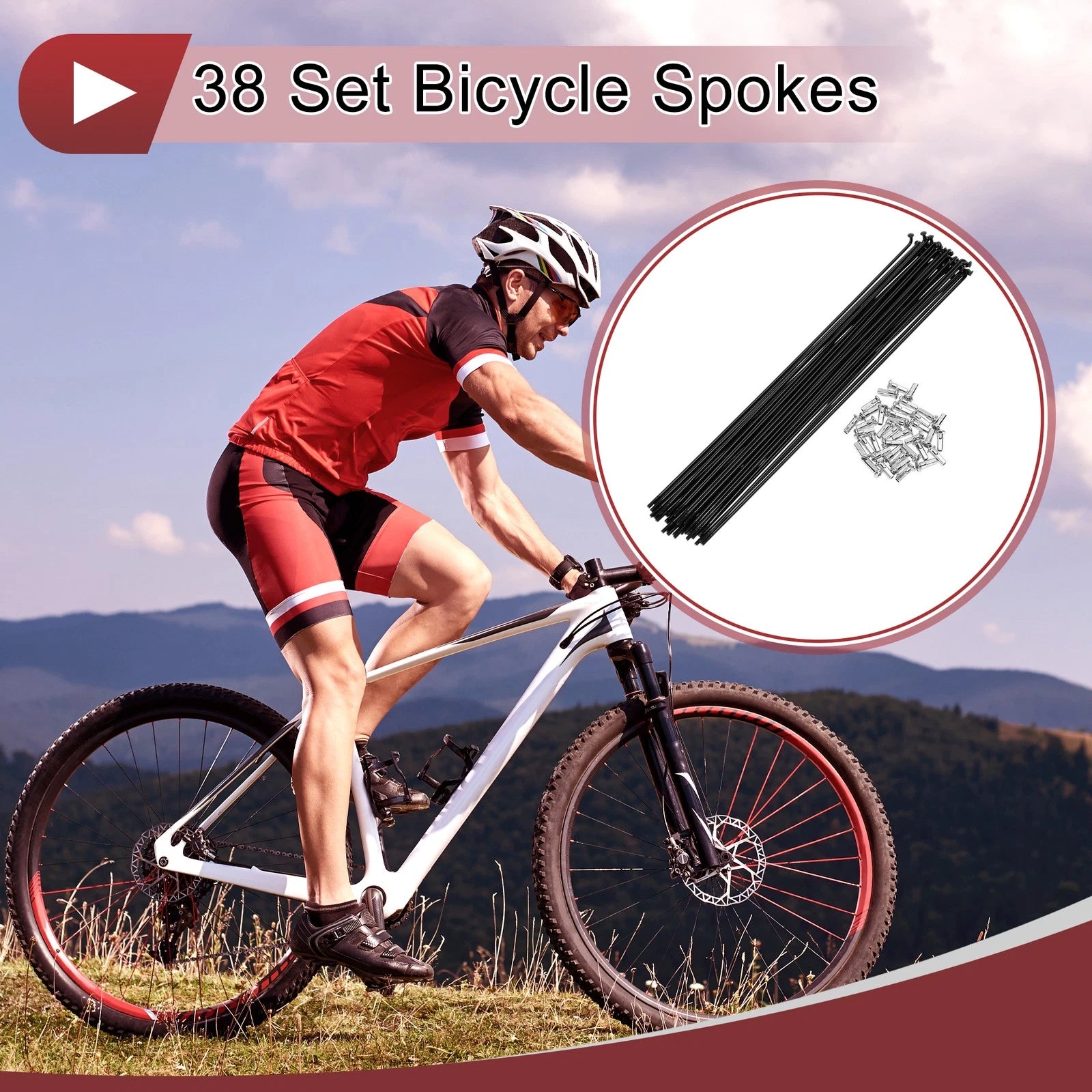 Bicycle Spokes 251mm Carbon Steel Replacement Set for 13G Wheels (2007–2017)