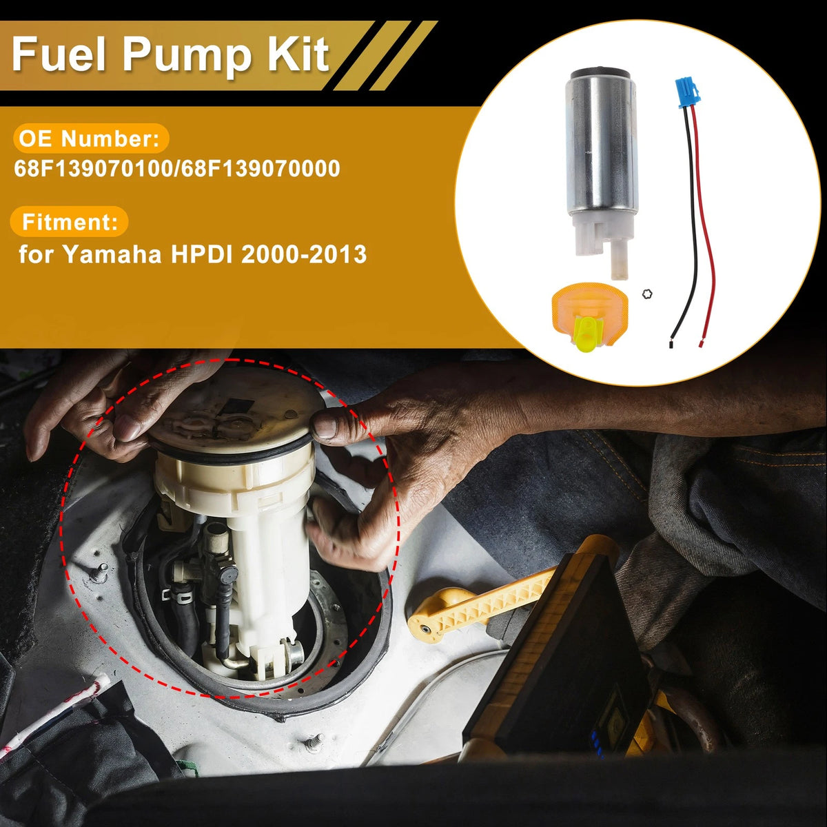 Fuel Pump for Yamaha HPDI (2000–2013) Metal No. 68F13907010