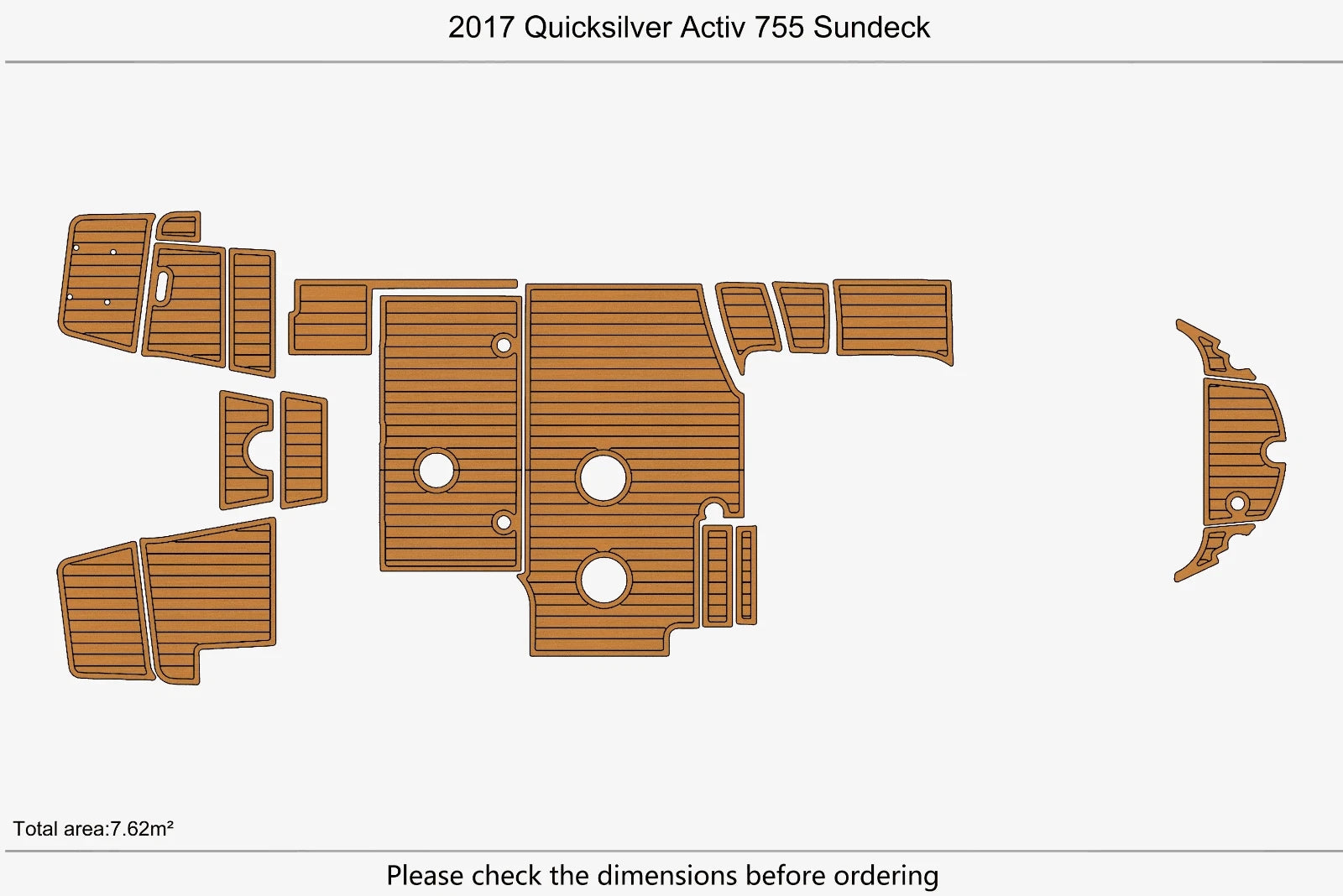 EVA Pads for Quicksilver Activ 755 Sundeck (2017)