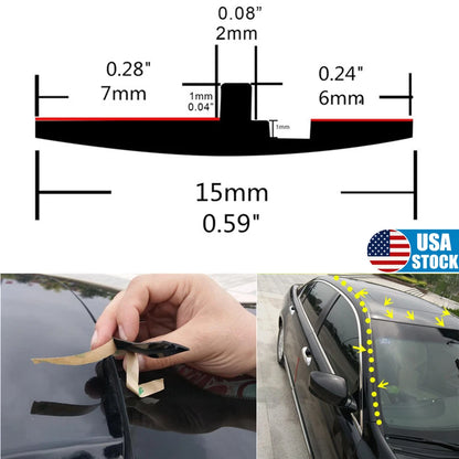 3M Rubber Roof Edge Windscreen Sunroof Gutter Seal for Universal Vehicles