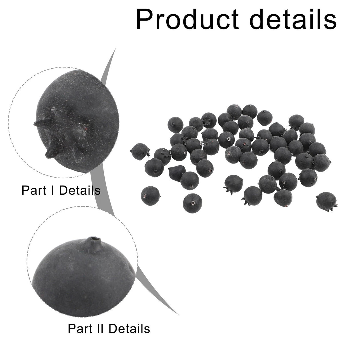 50 Pieces Artificial Blueberry Decoration for Crafting and Displays