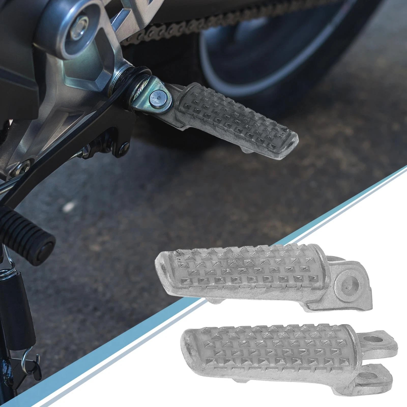 Footpegs 8mm Metal Pair Replacement for Honda Motorcycle (2000–2020)