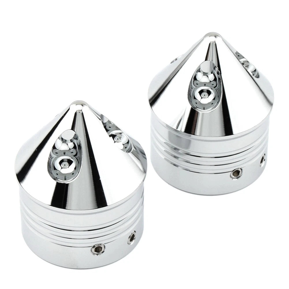 1Pair Front Wheel Axle Nut Covers Cap For Harley Touring Road Glide Dyna Softail