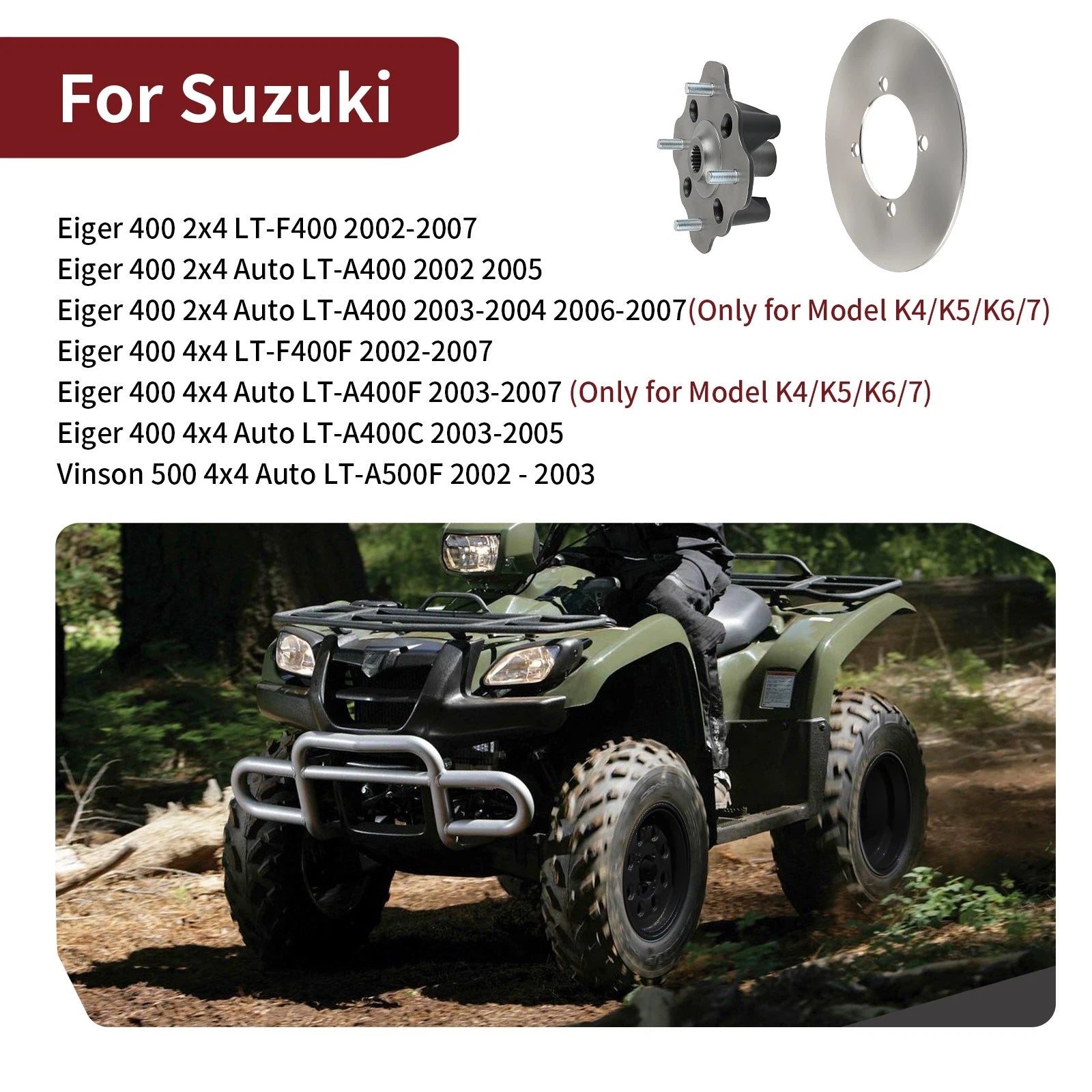 Front Wheel Hub Brake Disc Rotor for Suzuki (54110-38F20, 54110-38F00, 59211-38F20)