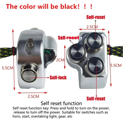22mm Universal Motorcycle Handlebar Switch with 4 Functions
