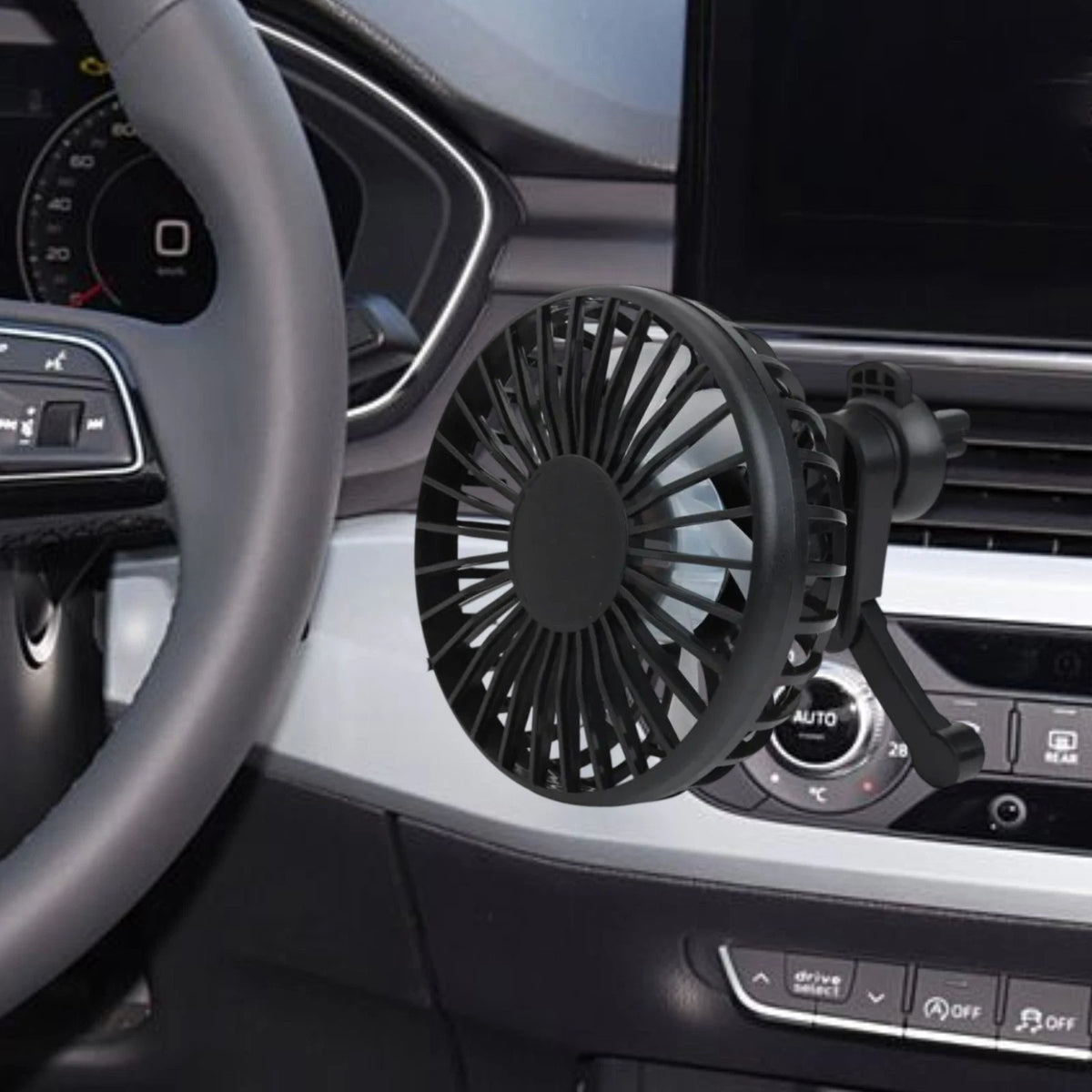 USB interface for car fan with low noise operation and 3 speed settings