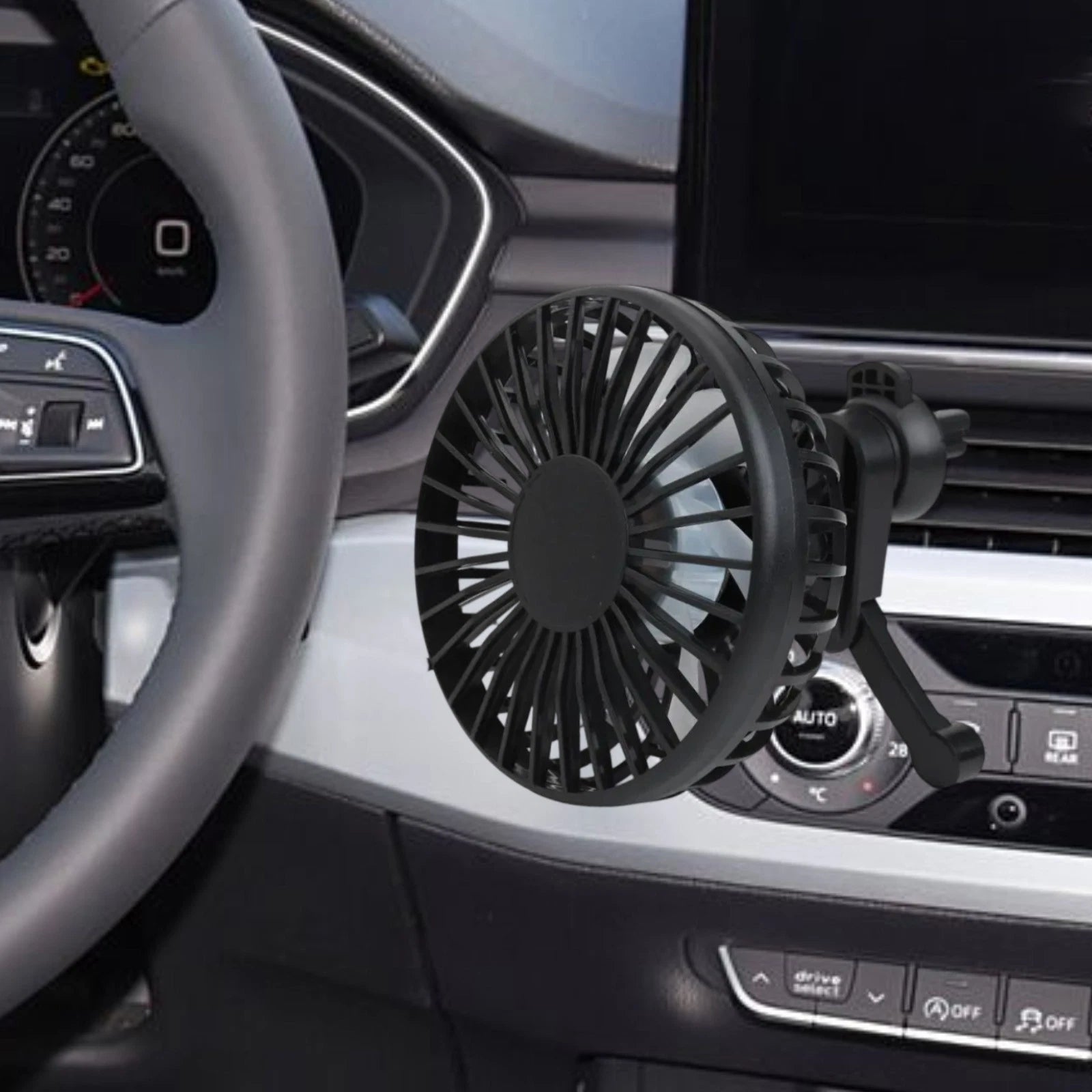 USB interface for car fan with low noise operation and 3 speed settings