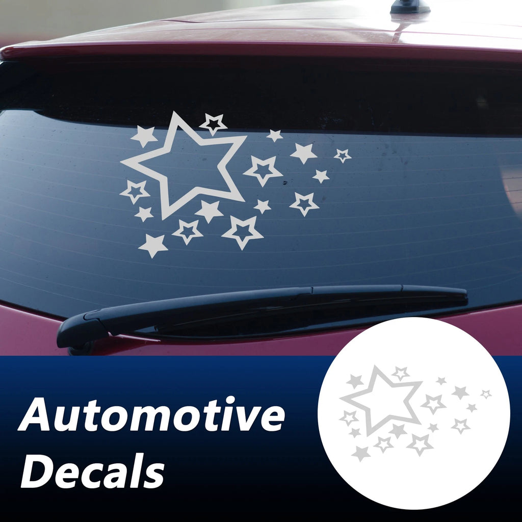 Reflective Bumper Decal for - Silver Tone Stars