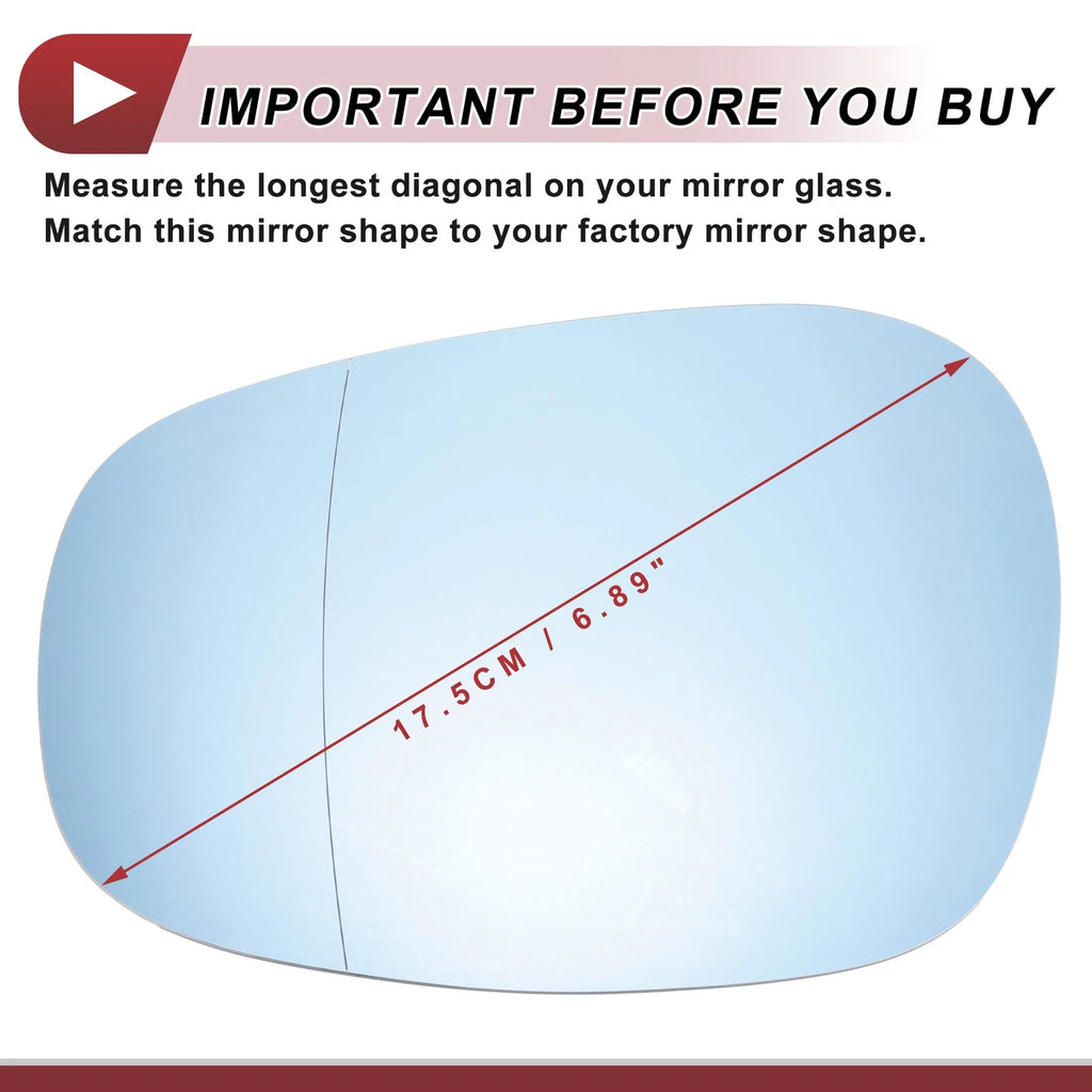 Heated Left Driver Side Mirror Glass Replacement for BMW 125i 128i (2011–2016)