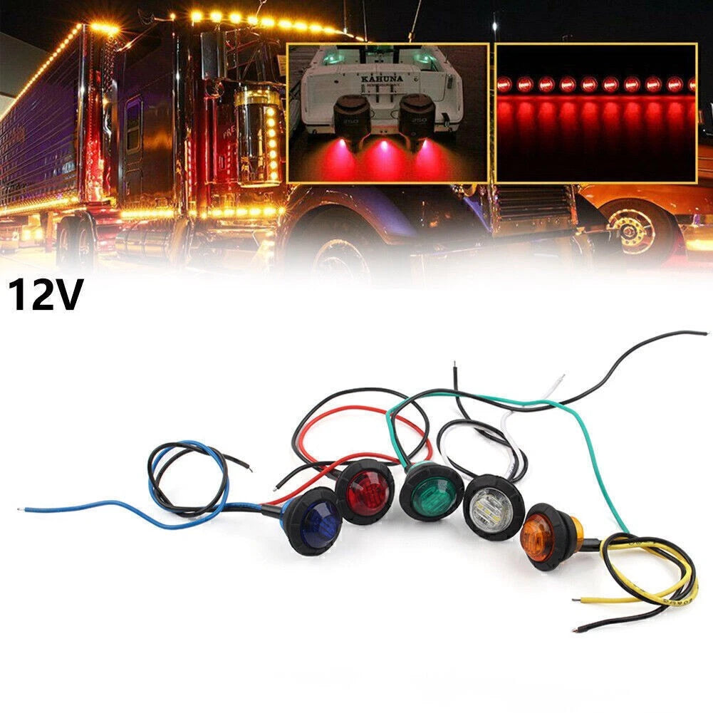 3 LED Front Rear Side Marker Light for Trailer Truck Van Bus (12V)