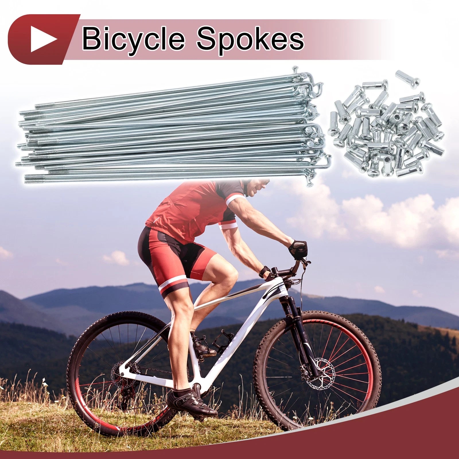 Bicycle Wheel Spokes Front Set 152mm Galvanized Steel for 13G (36 Pack)