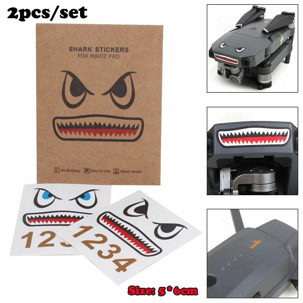 3D Shark Sticker for DJI Mavic Pro (2016–2020)