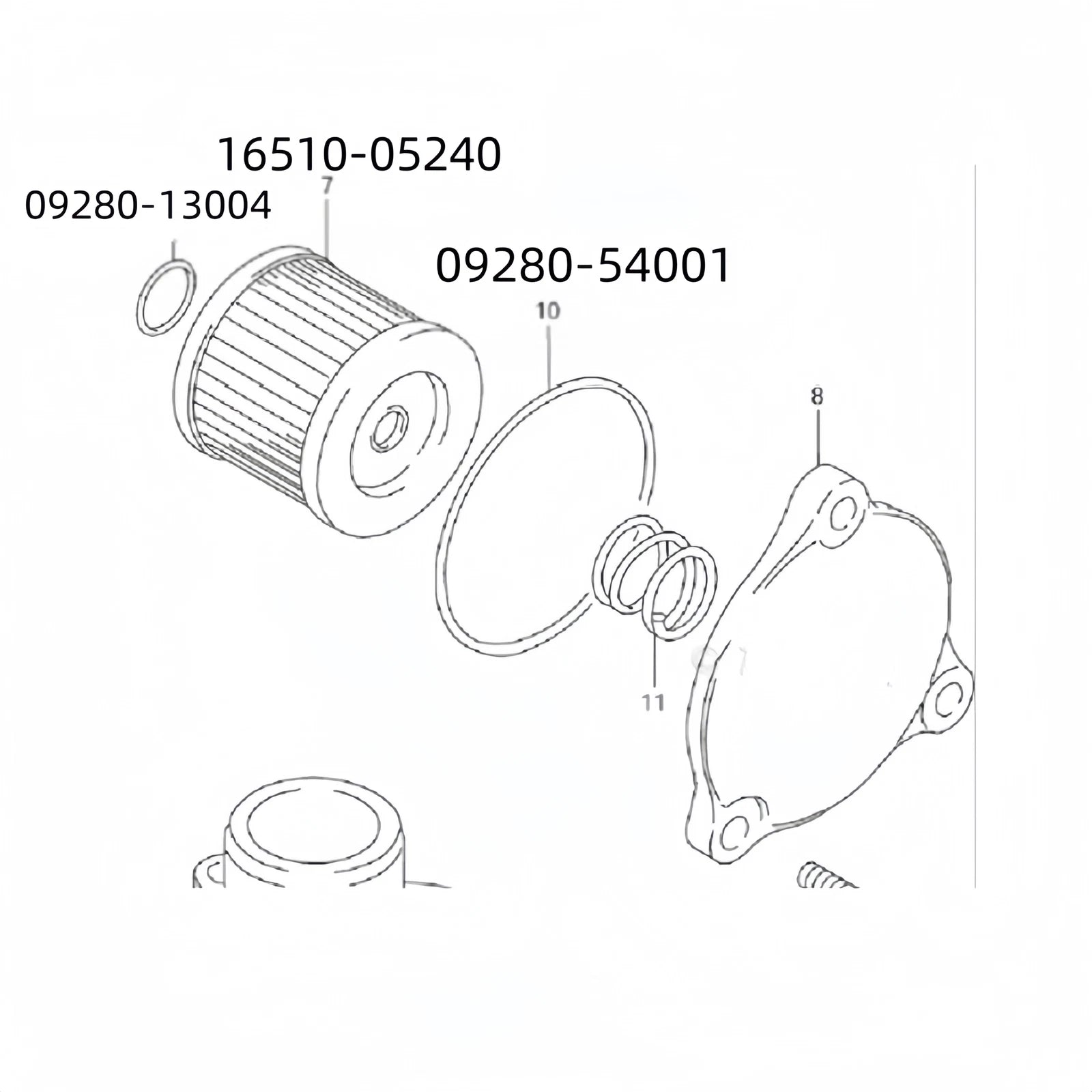 Oil Filters Set of 2 for (16510-05240, 09280-54001)