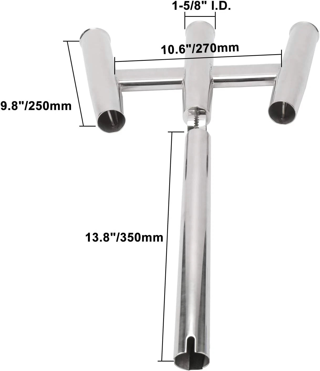 3 Tube Fishing Rod Holder for Boat (Stainless Steel)