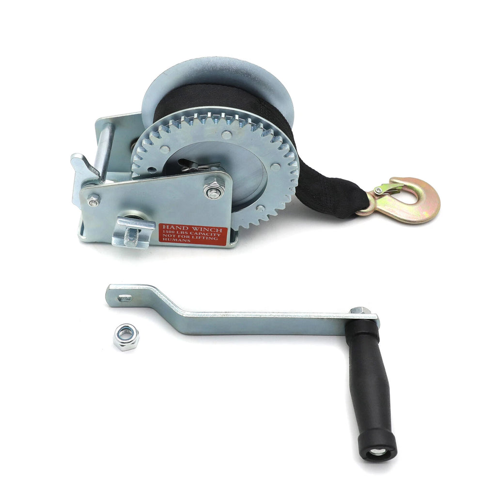 1500LB Hand Trailer Winch with Hook for Heavy Duty Towing