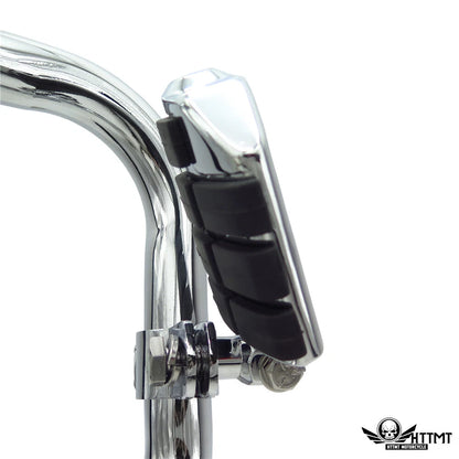 Chrome Waffle Foot Peg Clamp Kit for Harley Sportster Touring (1", 1.25")