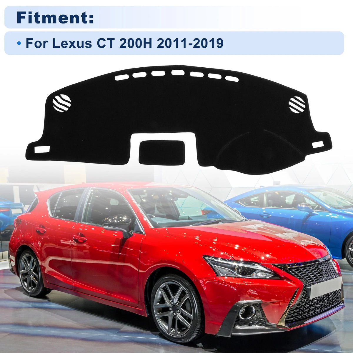 Dash Cover for Lexus CT 200H (2011–2019) Without HUD, Polyester Black