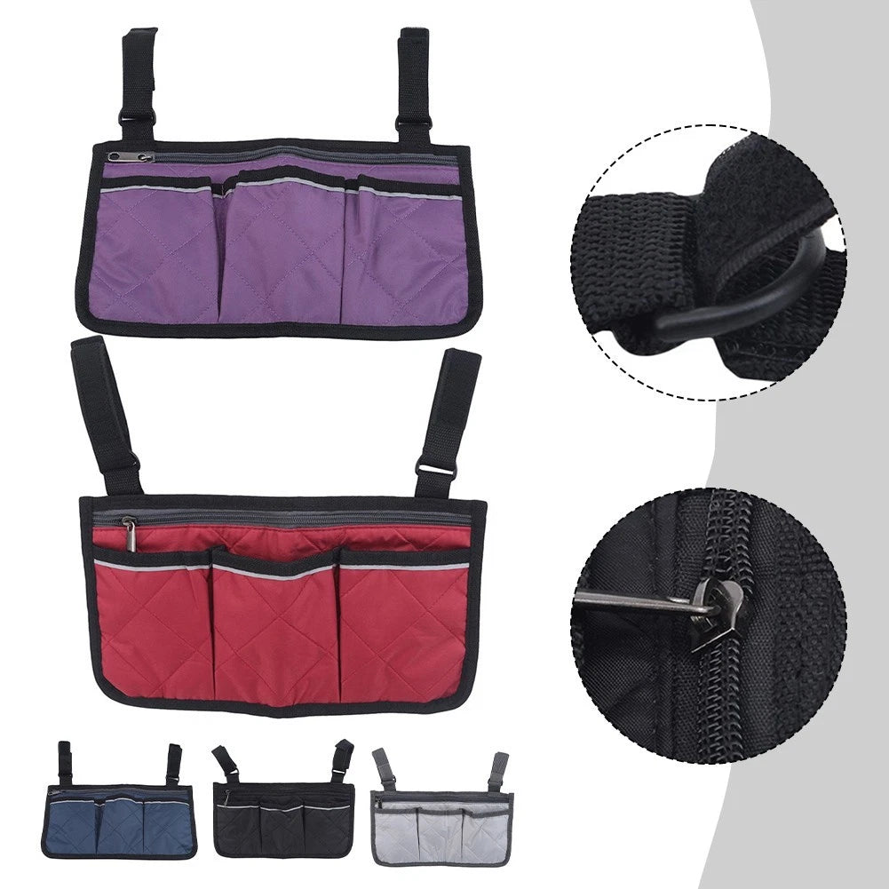 Chair Side Bag with Reflective Strip and Multiple Pockets