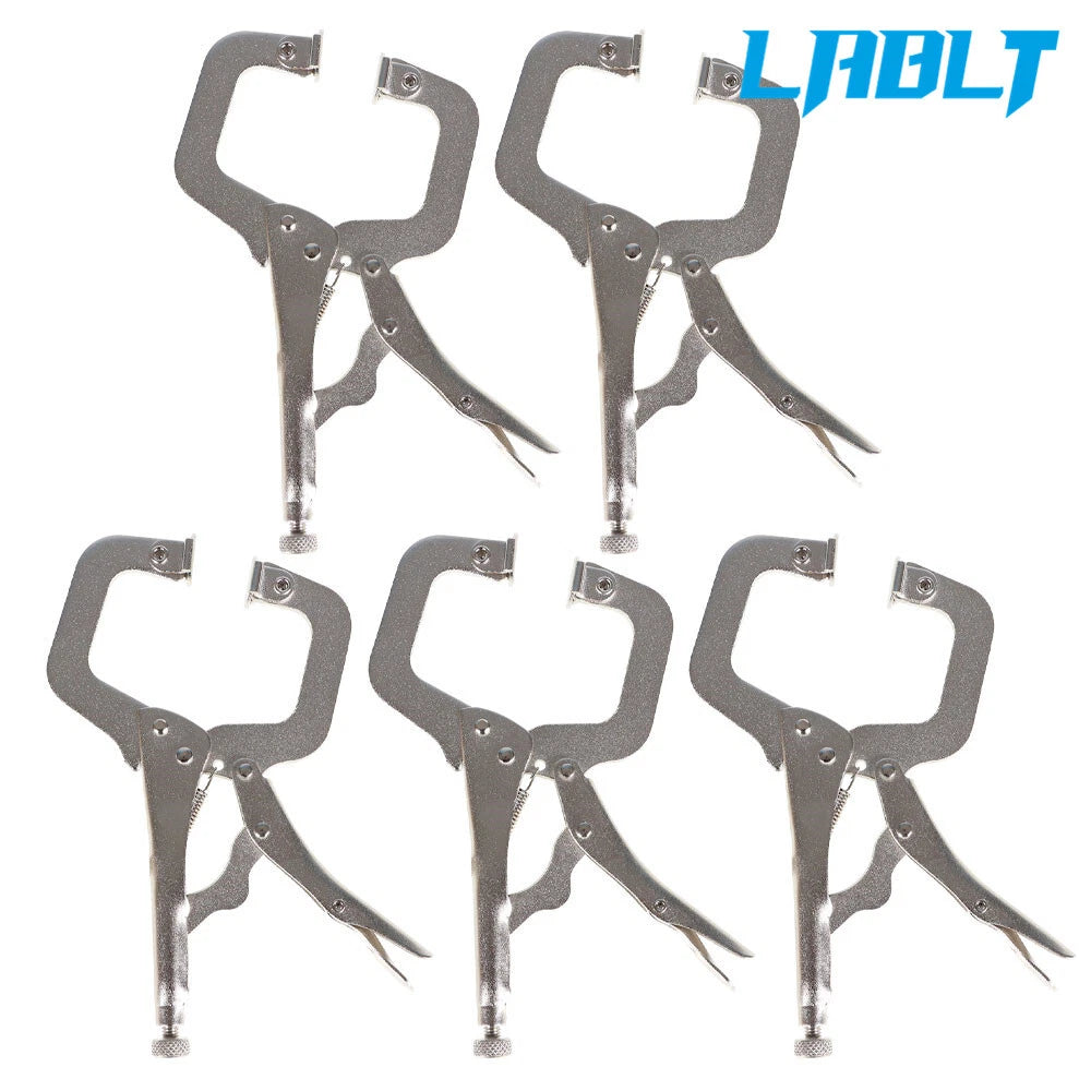 5 Pack Locking C-Clamp Pliers for Adjustable Swivel Pad Locking Vise-Grip