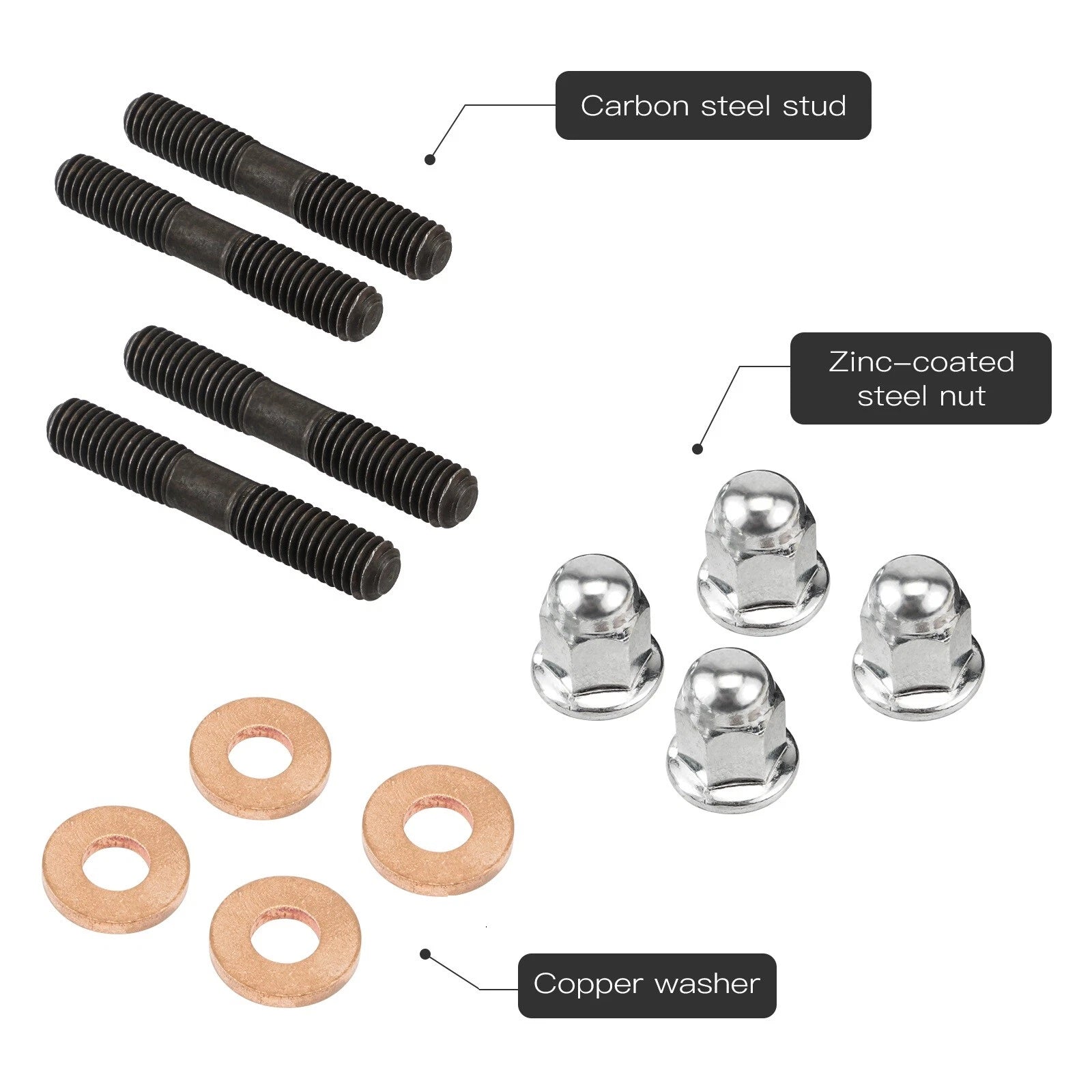 Engine Cylinder Head Studs Bolts Nuts Washer Kit for Yamaha YZ85 (2002–2018)