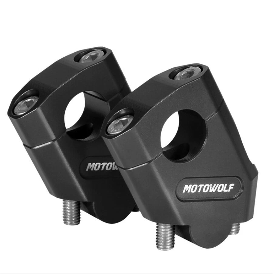 2Pcs Handlebar Riser Mount Clamp Adapter for Motorcycle (22mm, 7/8")