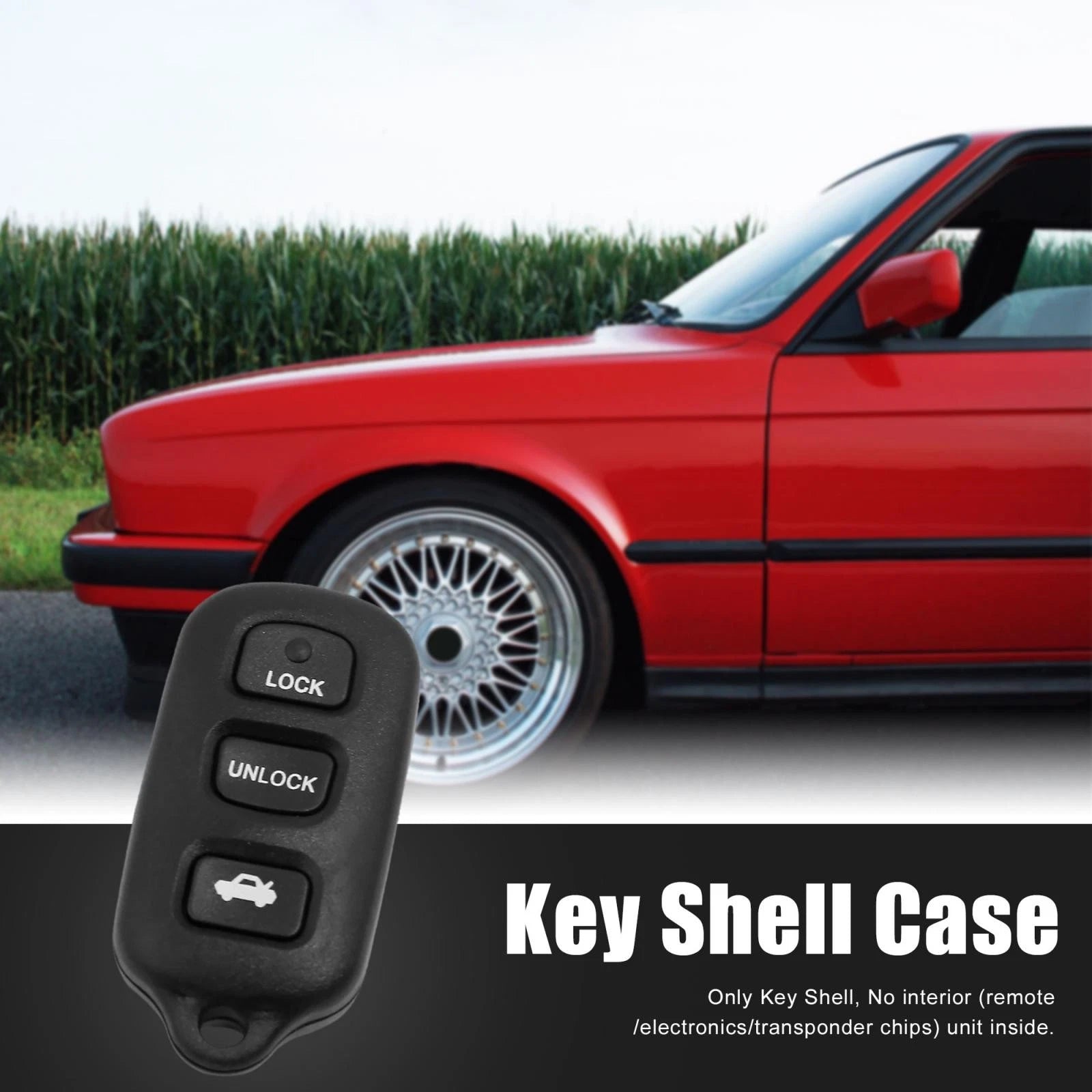 Replacement Remote Key Shell Case for Toyota Lexus 4-Button Black (4 Keys) (2000–2000)