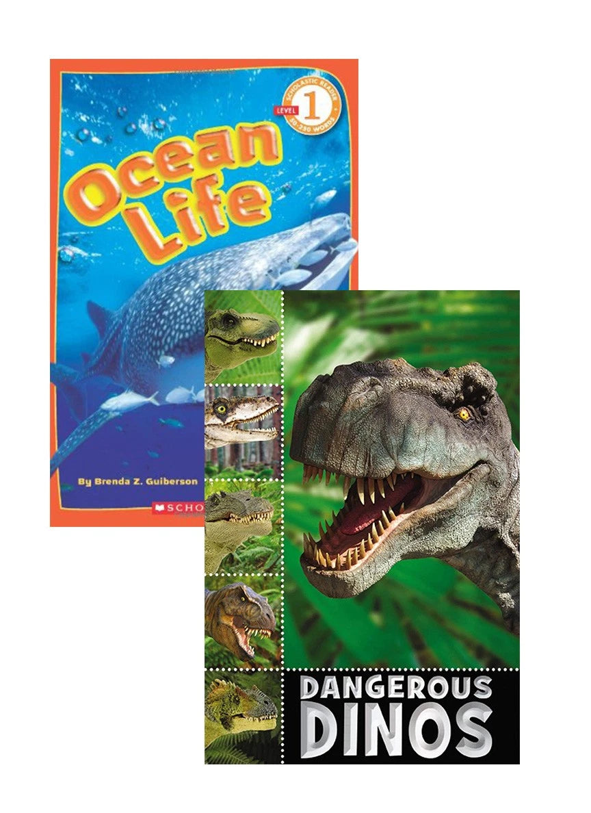 2X Dangerous Dinos Ocean Life Book Set