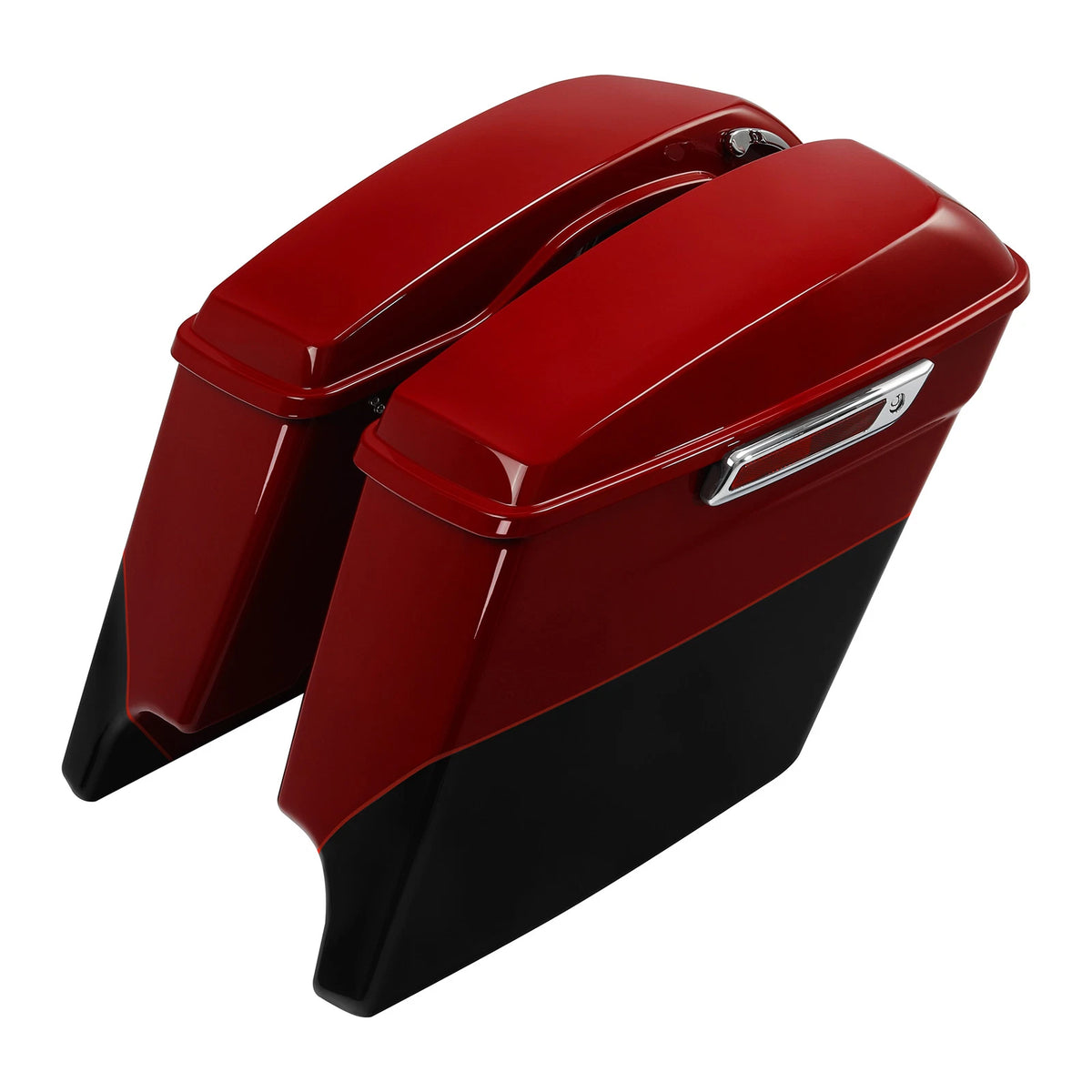 5" Stretched Saddlebags for Harley Road Glide (2014–2023) Billiard Red/Vivid Black