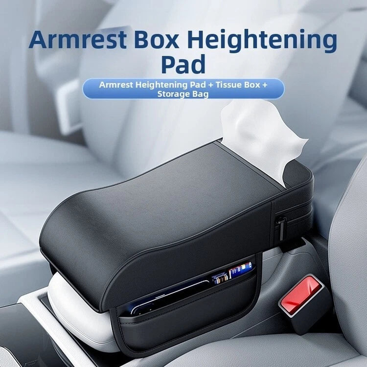 Armrest Box Booster Pad for - Memory Foam Leather