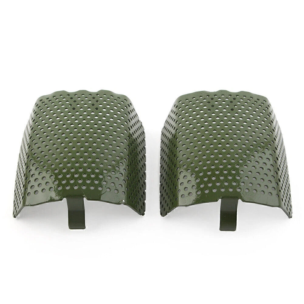 2X Green Steel Front Caliper Screen Inserts for Harley V-Rod & Touring (2006–2019)
