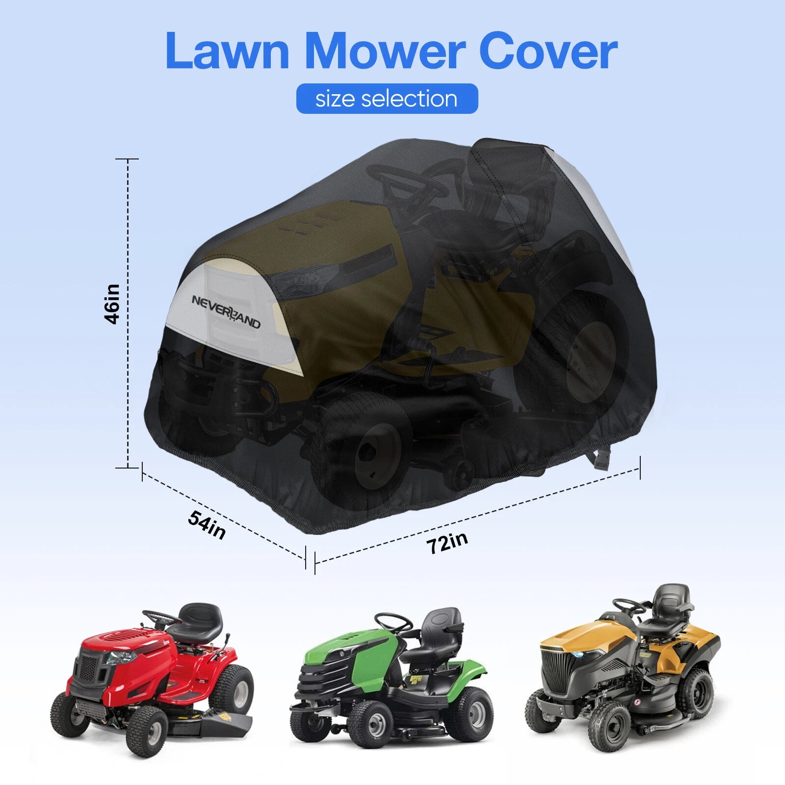 72" Riding Lawn Mower Tractor Cover Zero Turn UV Protector