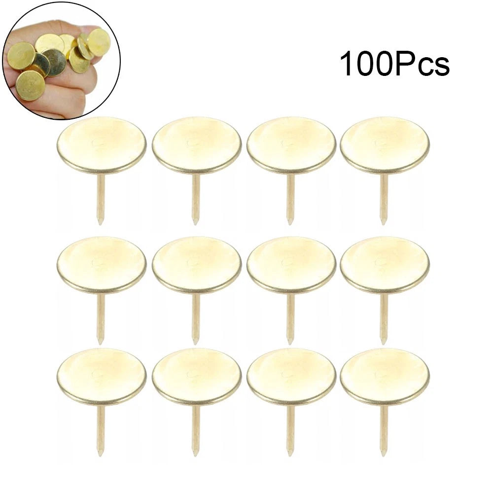 100Pc Upholstery Nails for Craft Projects (Gold)
