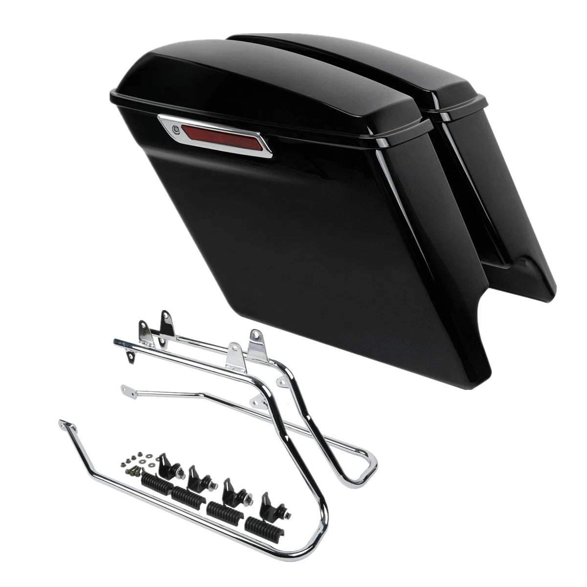 5" Stretched Saddle Bags & Conversion Bracket for Harley Heritage Softail (1984–2017)